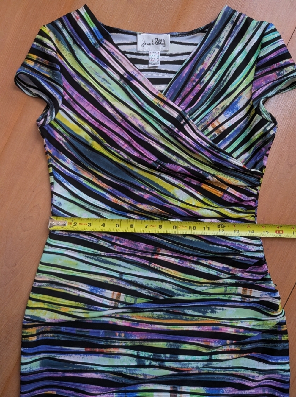 Joseph Ribkoff Reversible Textured Crossover Dress - Picture 9 of 12